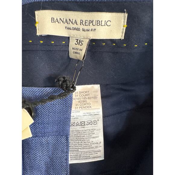 Banana Republic Mens pant tailored slim fit Mid Rise size 31 Short (31S)- NWT - Picture 5 of 7